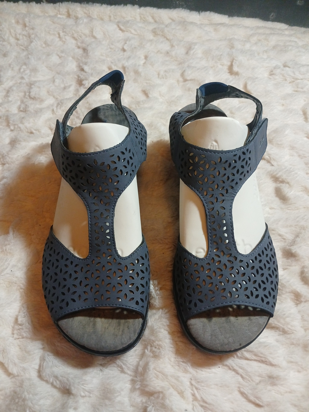 JBU By Jambu Sandals Womens Size 9M Chloe Wedge Heels Blue Faux Leather